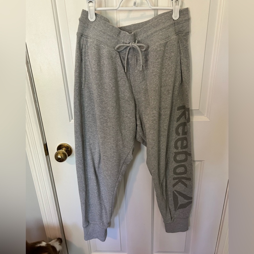 Reebok, jogging, used but still in good condition, size Large (made short).